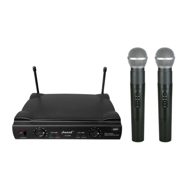 VZ-58M MICROFONO INALAMBRICO DOBLE D/MANO UHF "VOZZEX"