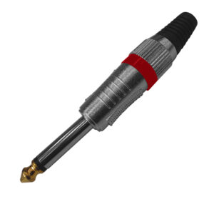 VZ-1230MGR CONECTOR Plug mono 6.35mm metal rojo "VOZZEX"