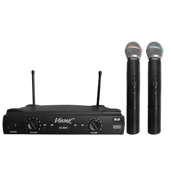 VZ-2023 Micrófono inalámbrico manual dual VHF "VOZZEX"