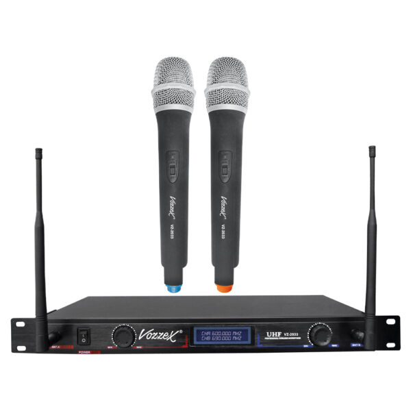 VZ-2033 MICROFONO INALAMBRICO DUAL UHF "VOZZEX"