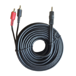 VZ-2133/10M CABLE 2PLUG RCA GOLD /1PLG ST.3.5M NGR 10M «VOZZEX»