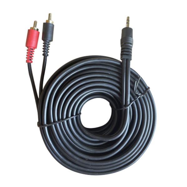 VZ-2133/10M CABLE 2PLUG RCA GOLD /1PLG ST.3.5M NGR 10M «VOZZEX»