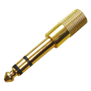 VZ-3198B ADAPTADOR JACK STEREO 3.5MM A PLUG STEREO 6.3MM GOLD "VOZZEX"