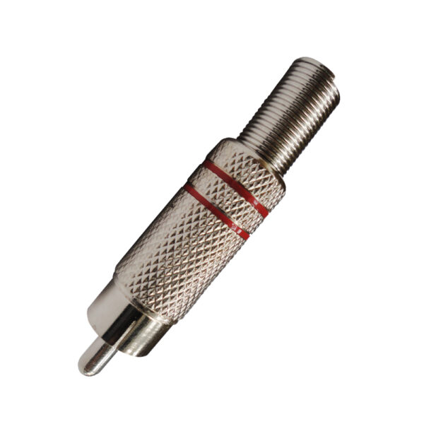 VZ-4107R Conector Plug RCA metal niquel rojo "VOZZEX"