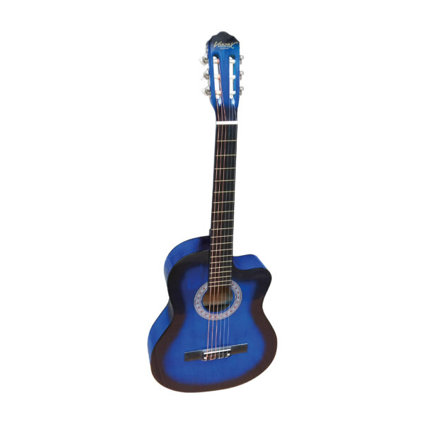 VZ-851/39BLCF Guitarra acústica c/corte azul 39" c/funda c/varilla de calibración "VOZZEX"