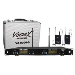 VZ-9006-S Micrófono inalámbrico dual UHF solapero "Vozzex Premium"