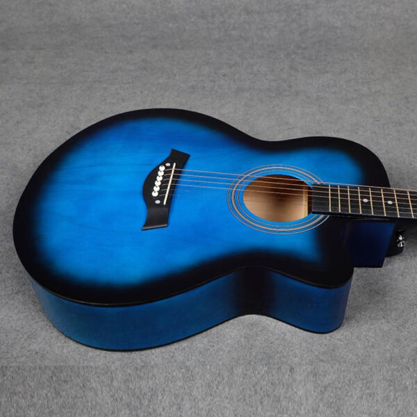 VZ-CH4001/BLS Guitarra acústica 39" azul con corte con funda "VOZZEX"
