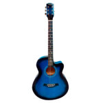 VZ-CH4001/BLS Guitarra acústica 39" azul con corte con funda "VOZZEX"