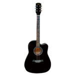 VZ-CH4101C/BK Guitarra acústica 41" negro con corte con funda "VOZZEX"