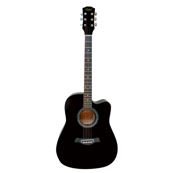 VZ-CH4101C/BK Guitarra acústica 41" negro con corte con funda "VOZZEX"