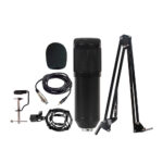VZ-DSL-800KIT Kit de micrófono alámbrico de condensador: Filtro, Antipop, Canastilla, Cable, Pedestal "VOZZEX"