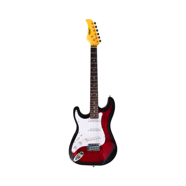 VZ-ST309-01LH/R-BK GUITARRA ELECTRICA 39" 3 PASTILLAS COLOR REDBURST C/FUNDA "VOZZEX"