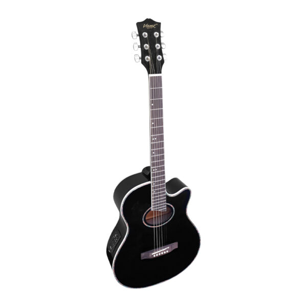 VZ-SW024HC/BK-EQF Guitarra electroacústica cuerpo delgado negro 40" c/funda "VOZZEX"
