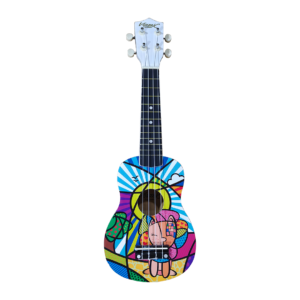VZ-XU21-11D UKELELE C/ DISEÑO D/LEON C/FUNDA 21" SOPRANO "VOZZEX"