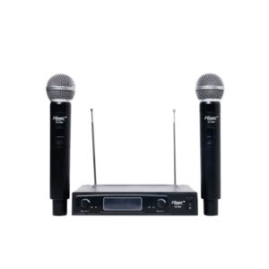Vozzex VZ-500# Sistema de Microfono Inalambrico VHF Dual de Mano C/Salida Balanceada y Display TX/RX