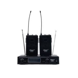 Vozzex VZ-500V# Sistema de Microfono Inalambrico VHF Dual de Vincha C/Salida Balanceada y Display TX/RX