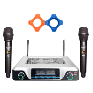 VZ-58M# SISTEMA D/MICROFONO INALAMBRICO UHF DUAL D/MANO C/SALIDA BALANCEADA POR CANAL, 48 FRECUENCIAS SELECCIONABLES POR CANAL Y DISPLAY TX/RX "VOZZEX"