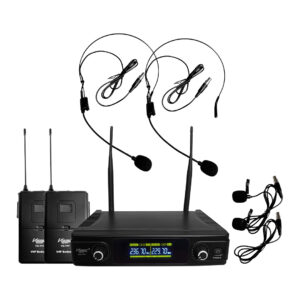 VZ-11V+ MICROFONO INALAMBRICO DUAL DE VINCHA Y SOLAPERO VHF C/SALIDA BALANCEADA "VOZZEX"