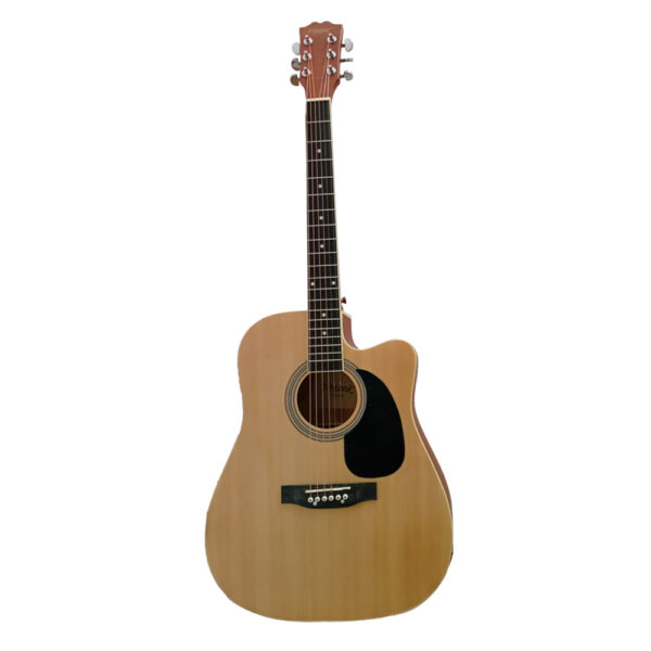 VZ-XFP41-03CN-EQ GUITARRA ELECTROACUSTICA C/CORTE C/GOLPEADOR NEGRO DE 41" COLOR NATURAL MATE C/EQ Y AFINADOR C/SALIDA JACK 6.35MM Y XLR C/FUNDA «VOZZEX»