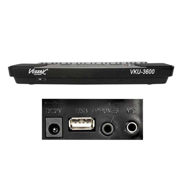 VKU-3600 TECLADO ELECTRONICO C/54 TECLAS TIPO PIANO C/FUNDA, USB, BLUETOOTH «VOZZEX»