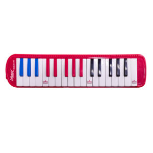 VZ-MEL32K-1/RD MELODICA 32 TECLAS (DE COLORES) C/ESTUCHE DE LONA, MANGUERA Y BOQUILLA – ROJO «VOZZEX»
